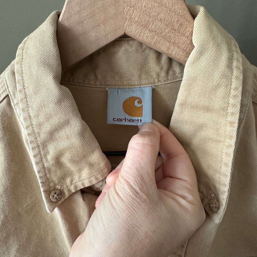 Carhartt Men’s Thick Work Shirt Size Lg Beige (No tag) - Picture 2 of 5